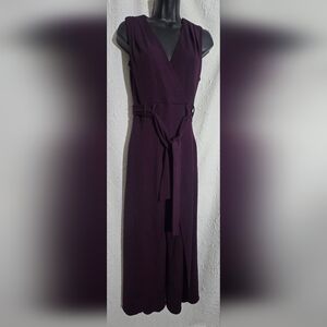 Shelby & Palmer Women's Purple Sleeveless Split Flair Leg Jumpsuit Size 6